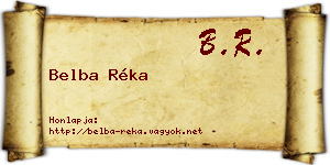 Belba Réka névjegykártya
